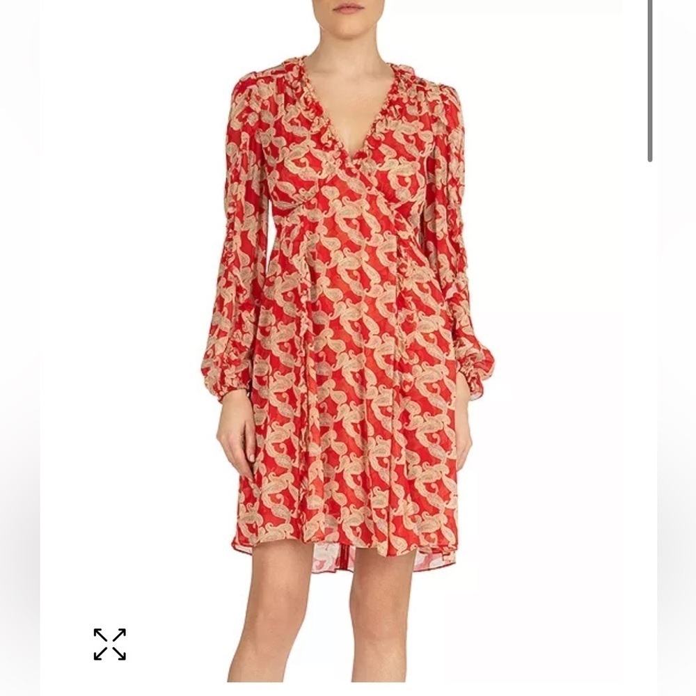 THE KOOPLES: WRAPAROUND SHORT PRINTED DRESS WITH FRILLS ❤️ size 2 - Picture 2 of 13